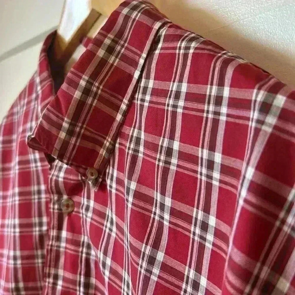 Wrangler Short Sleeve Button Down Plaid Shirt XL Men's Big & Tall Outdoor Work - Picture 2 of 8